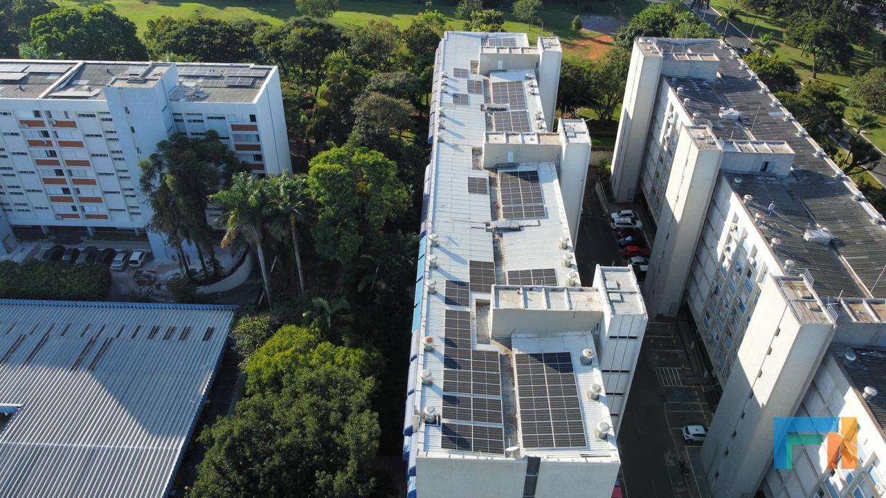 Energia solar num prédio de grande porte
